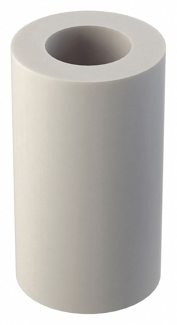 Spacer: For #6 Screw Size, Nylon, Plain, 7/16 in Overall Lg, 0.14 in Inside Dia, 10 PK