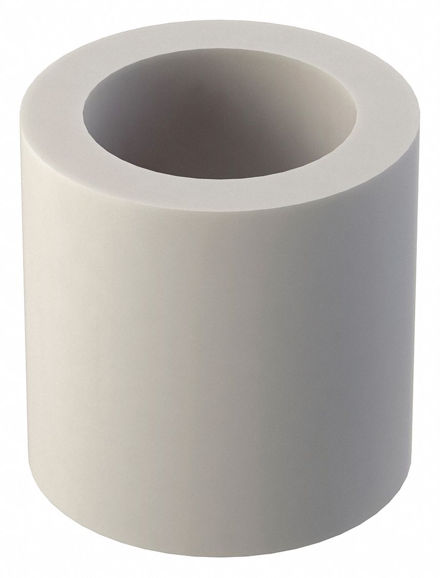 Spacer: For #8 Screw Size, Nylon, Plain, 1/4 in Overall Lg, 0.171 in Inside Dia, 10 PK
