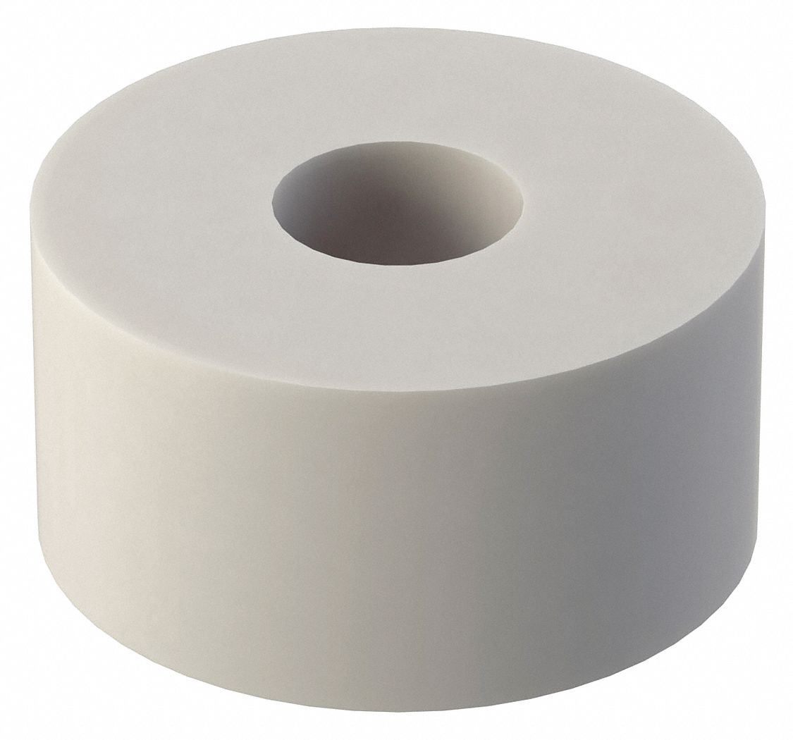 Spacer: For #8 Screw Size, Nylon, Plain, 1/4 in Overall Lg, 0.171 in Inside Dia, 10 PK