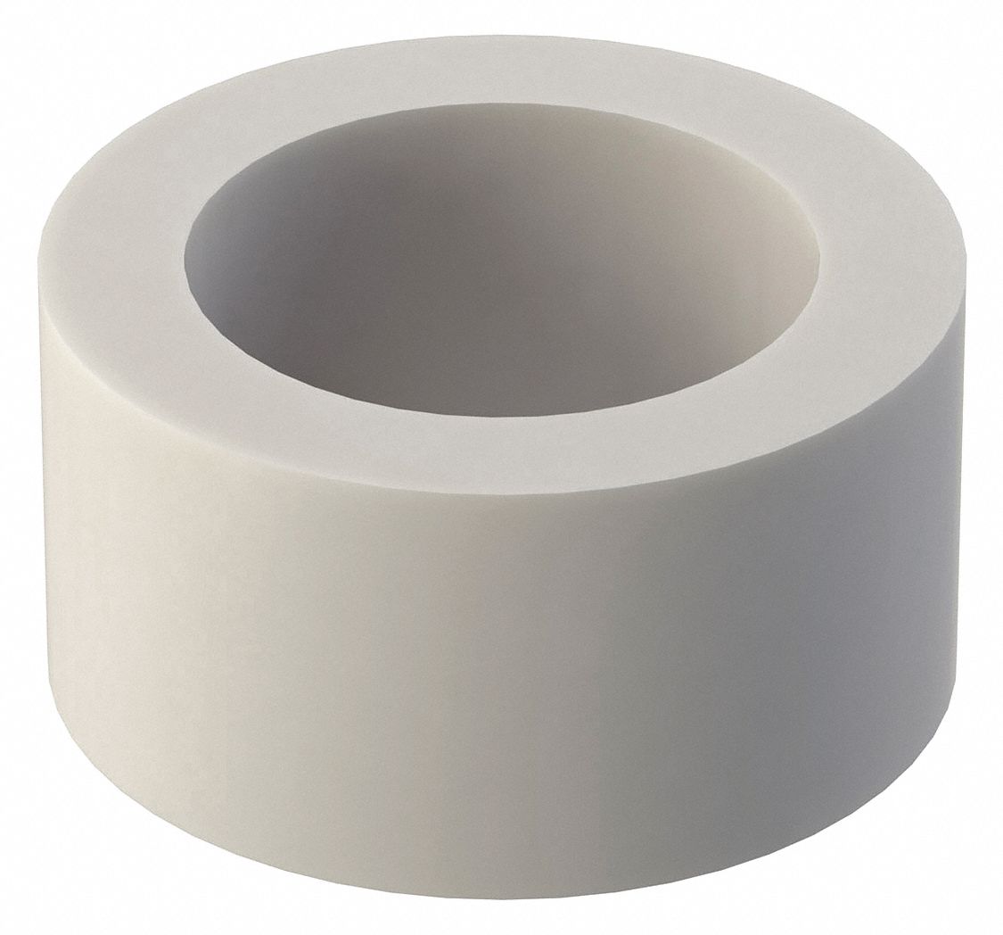 Spacer: For #8 Screw Size, Nylon, Plain, 1/8 in Overall Lg, 0.171 in Inside Dia, 10 PK