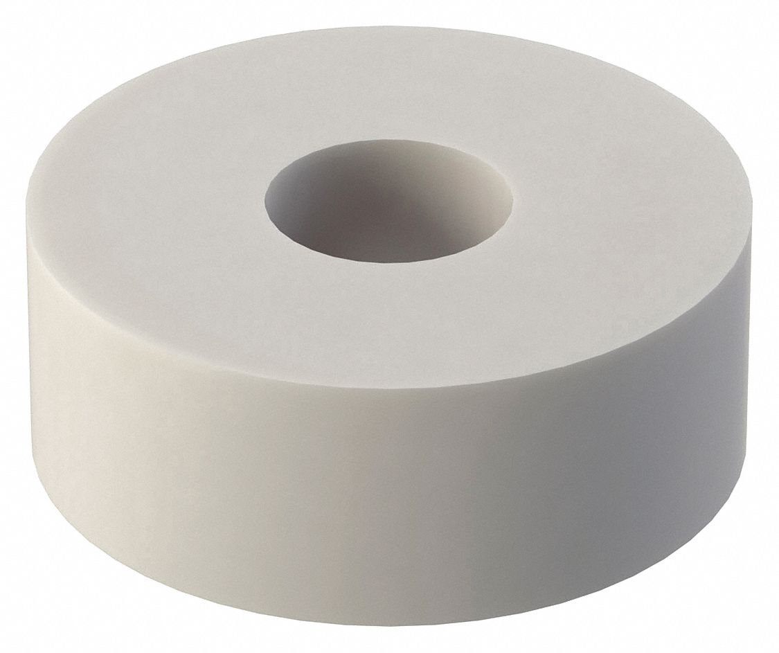 Spacer: For #8 Screw Size, Nylon, Plain, 3/16 in Overall Lg, 0.171 in Inside Dia, 10 PK