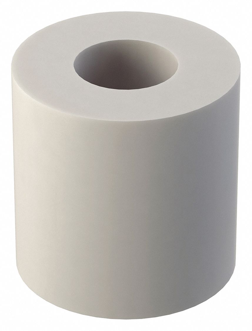 Spacer: For #8 Screw Size, Nylon, Plain, 3/8 in Overall Lg, 0.171 in Inside Dia, 10 PK