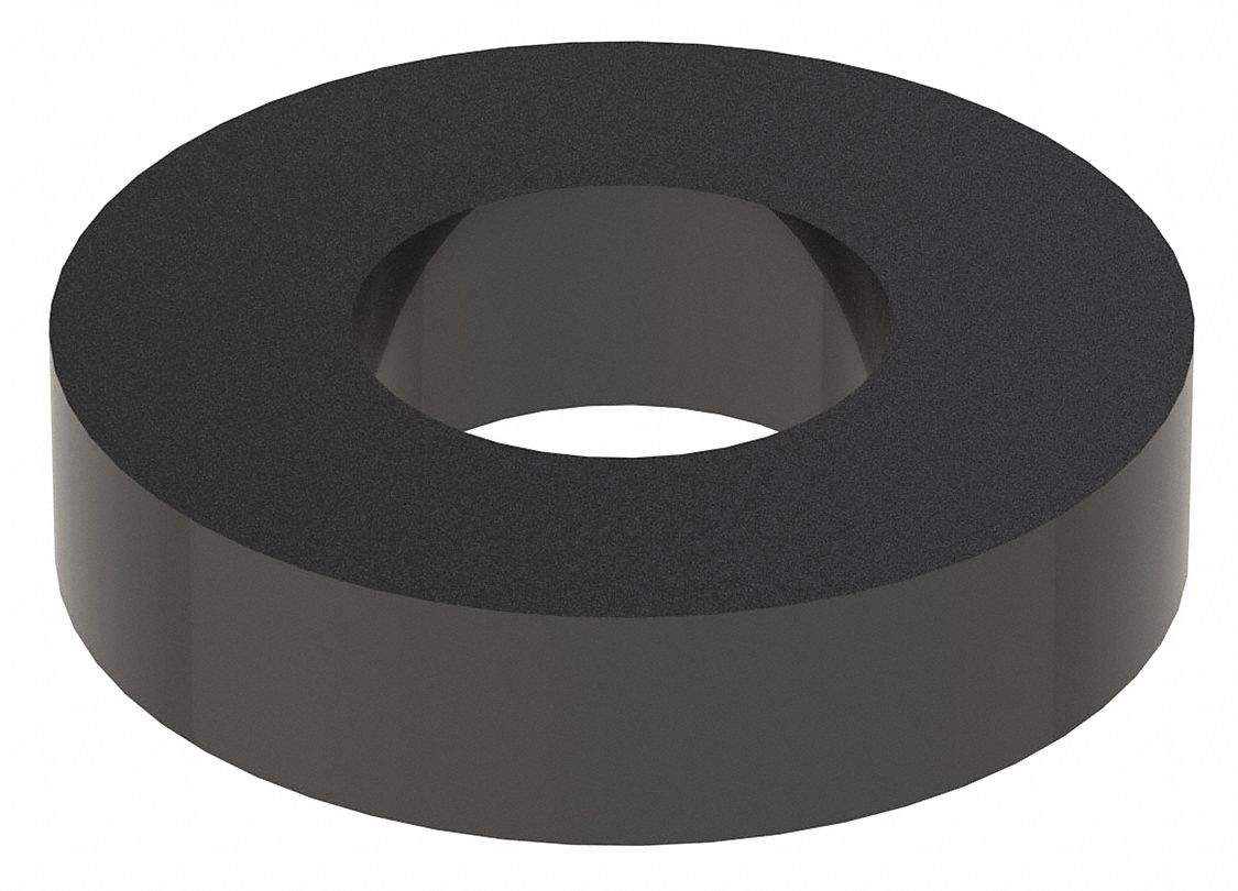 Spacer: For M10 Screw Size, Nylon, Plain, 5 mm Overall Lg, 10.4 mm Inside Dia, 10 PK