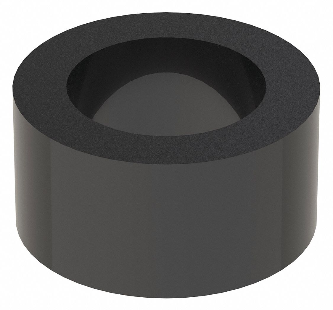 Spacer: For M2 Screw Size, Nylon, Plain, 2 mm Overall Lg, 2.6 mm Inside Dia, 4 mm Outside Dia, 10 PK