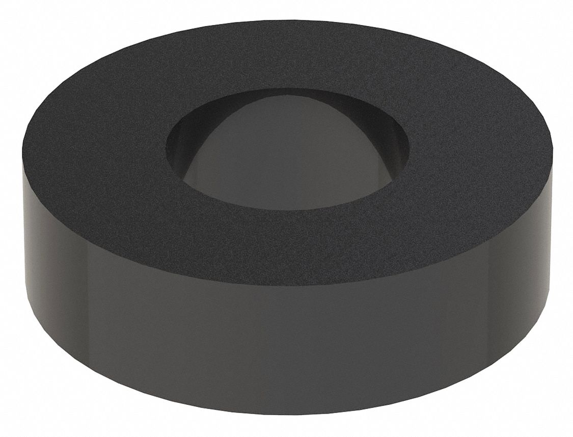 Spacer: M8 Screw Size, 5 mm Overall Lg, Round, Nylon, Plain, Nylon, 6/6 Nylon, 10 PK