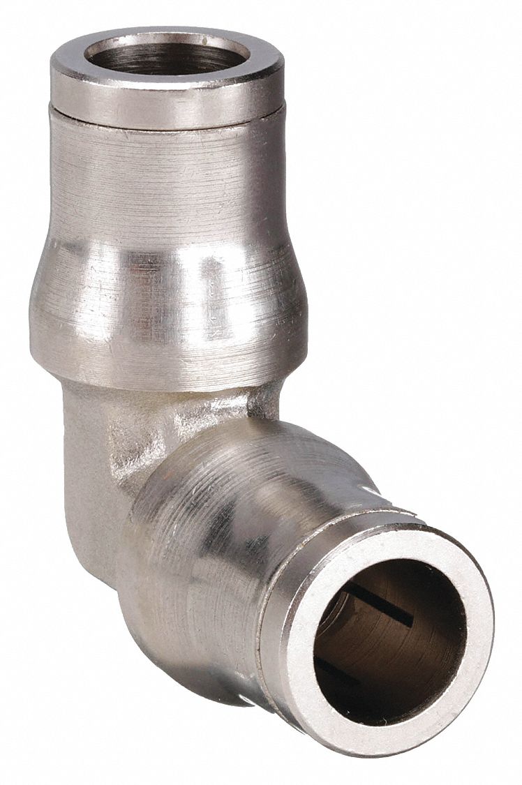 UNION ELBOW: NICKEL PLATED BRASS, PUSH-TO-CONNECT X PUSH-TO-CONNECT, FOR ½ IN X ½ IN TUBE OD