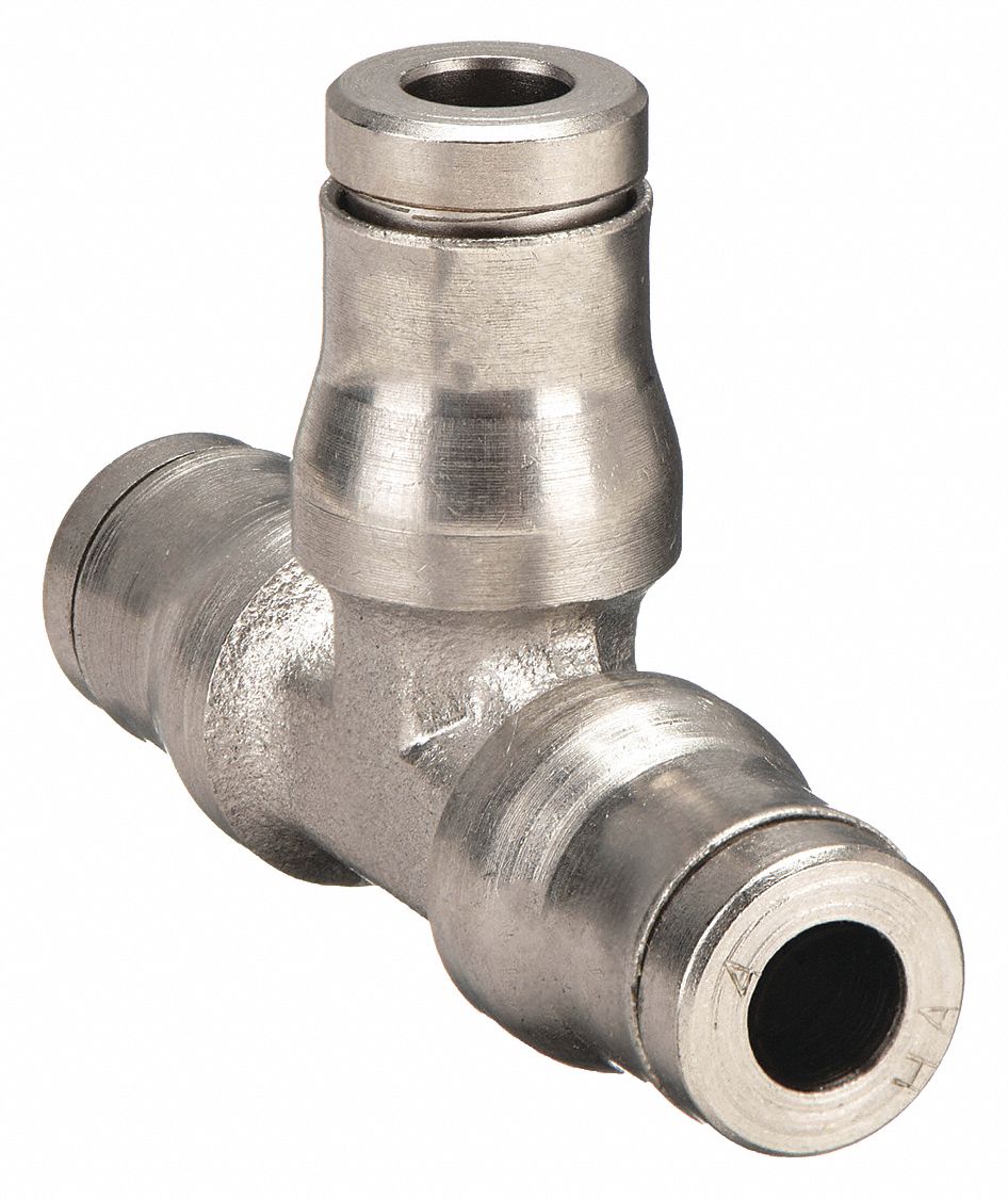 UNION TEE: NICKEL PLATED BRASS, PUSH-TO-CONNECT X PUSH-TO-CONNECT X PUSH-TO-CONNECT, IMPERIAL