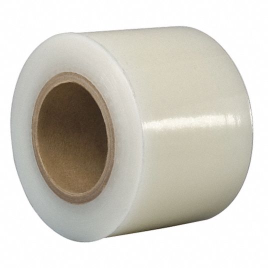 Film Tape: UV-Resistant, Transparent, 4 in x 200 yd, 2 mil Tape Thick,  Polyethylene Film, Acrylic