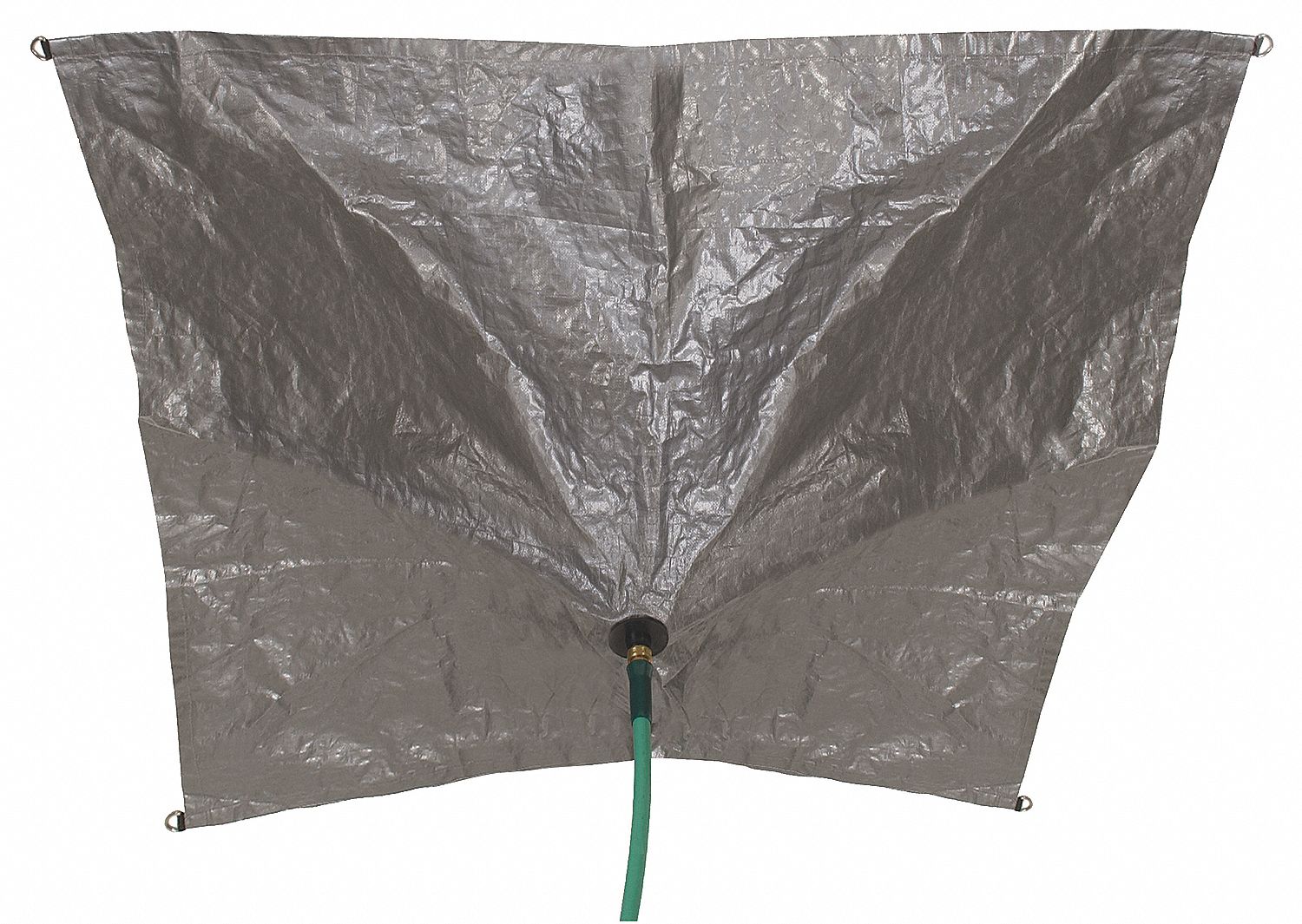 DRAINAGE TARP, 15 X 15 FT, POLYETHYLENE, BLACK/SILVER, 1 LEAK DIVERTER