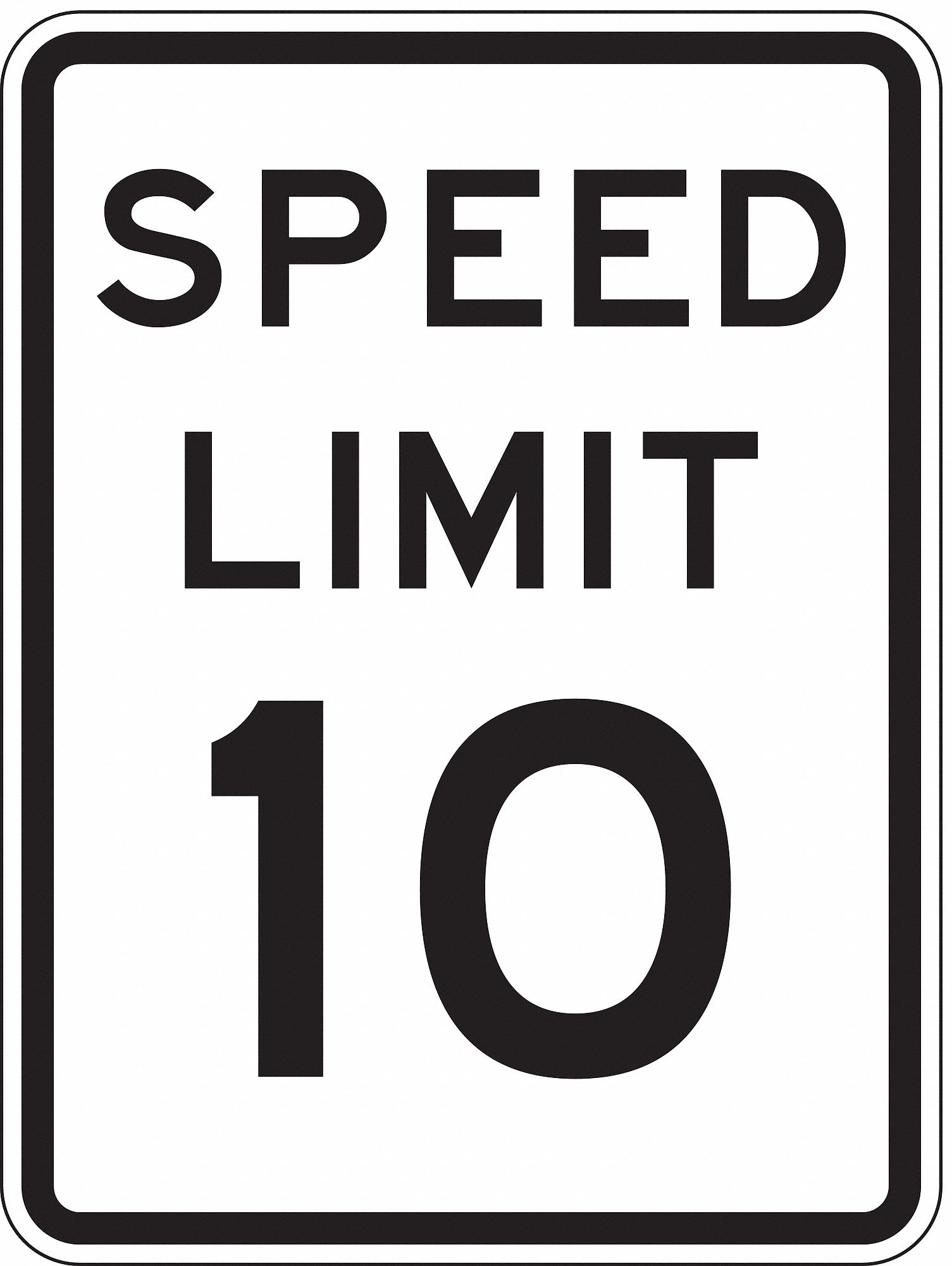Traffic Sign: 24 in x 18 in Nominal Sign Size, Aluminum, 0.080 in Thick, R2-1 MUTCD