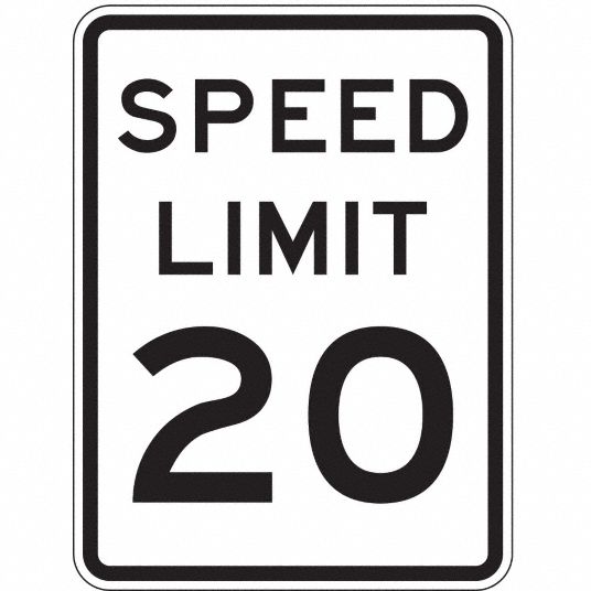 LYLE Speed Limit 20 Traffic Sign, Sign Legend Speed Limit 20, MUTCD ...