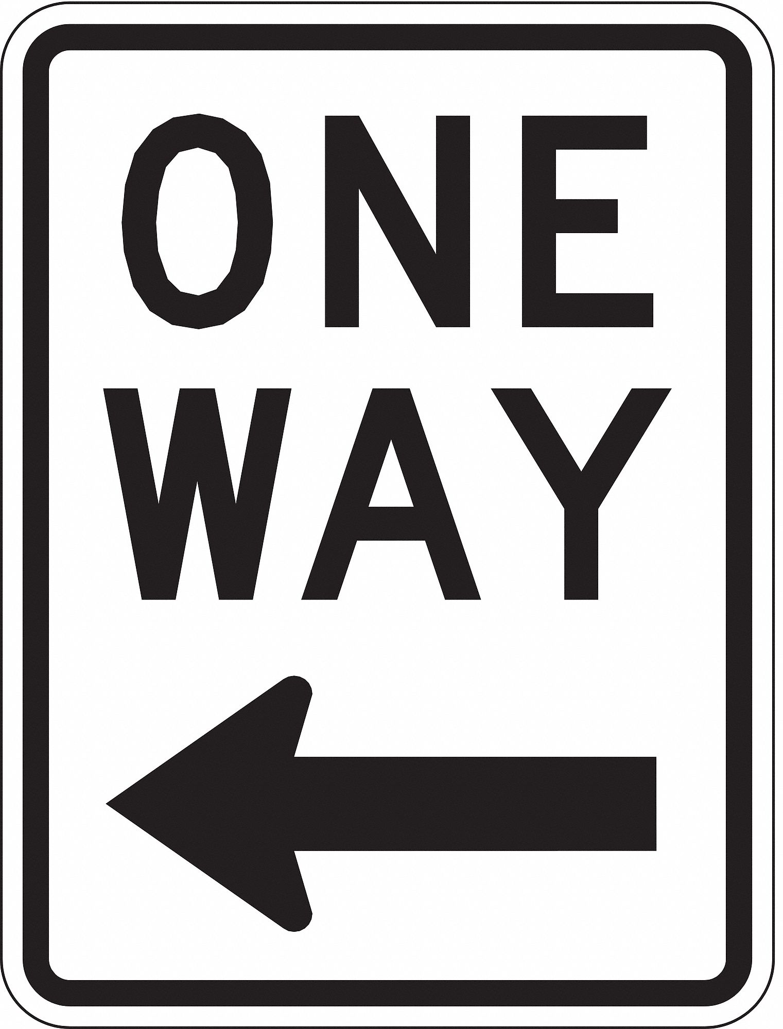 TRAFFIC SIGN, 24 IN X 18 IN NOMINAL SIGN SIZE, ALUMINUM, 0.080 IN, R6-2L MUTCD, DIAMOND, ONE WAY, ONE WAY