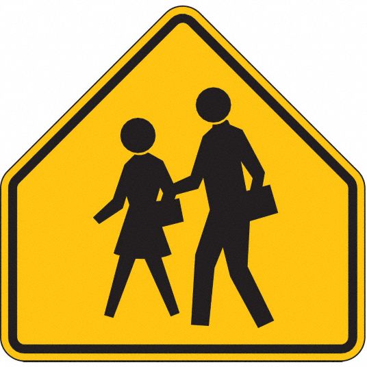 LYLE School Crossing Pictogram Traffic Sign, MUTCD Code S1-1, 30 in x ...