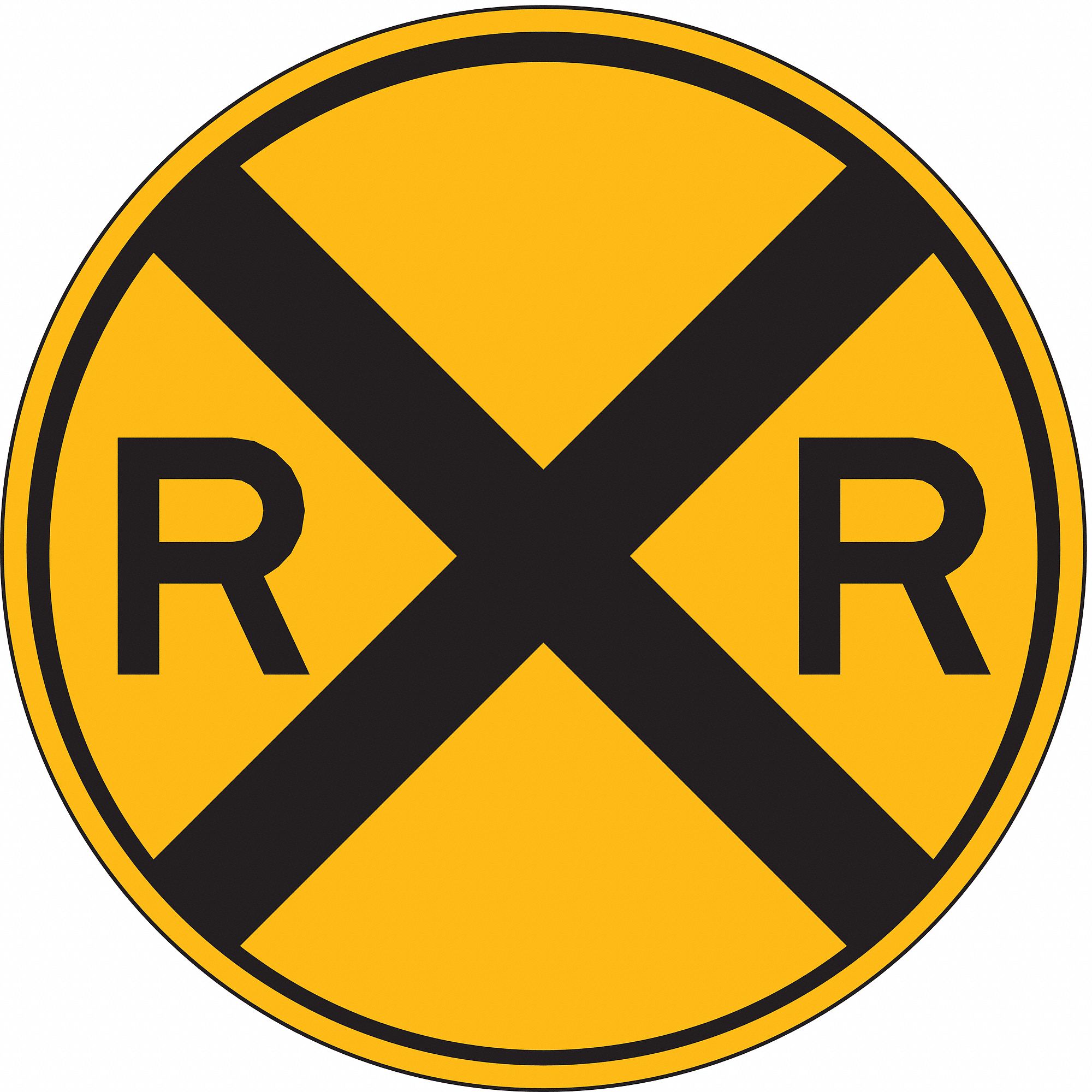 LYLE RXR Traffic Sign, MUTCD Code W101, 30 in Dia., Retroreflective