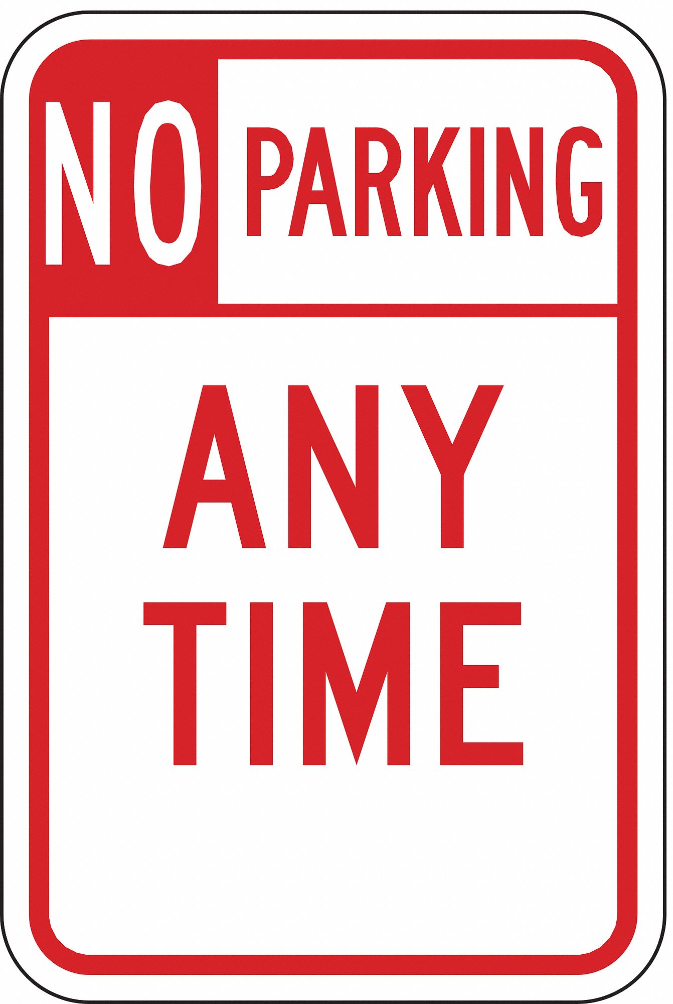 PARKING SIGN,18 X 12IN,R/WHT,TEXT,R