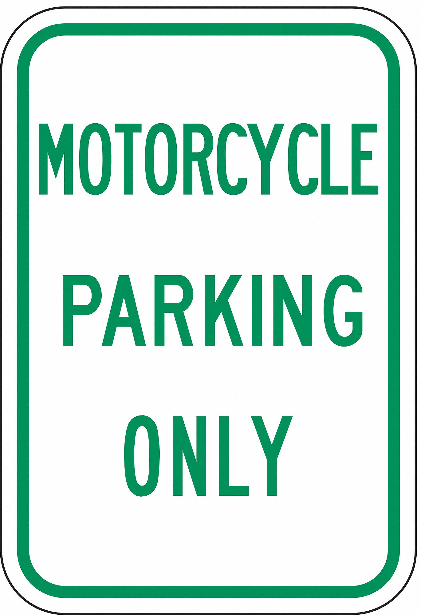 LYLE Motorcycle Parking Sign, Sign Legend Motorcycle Parking Only, 18 ...