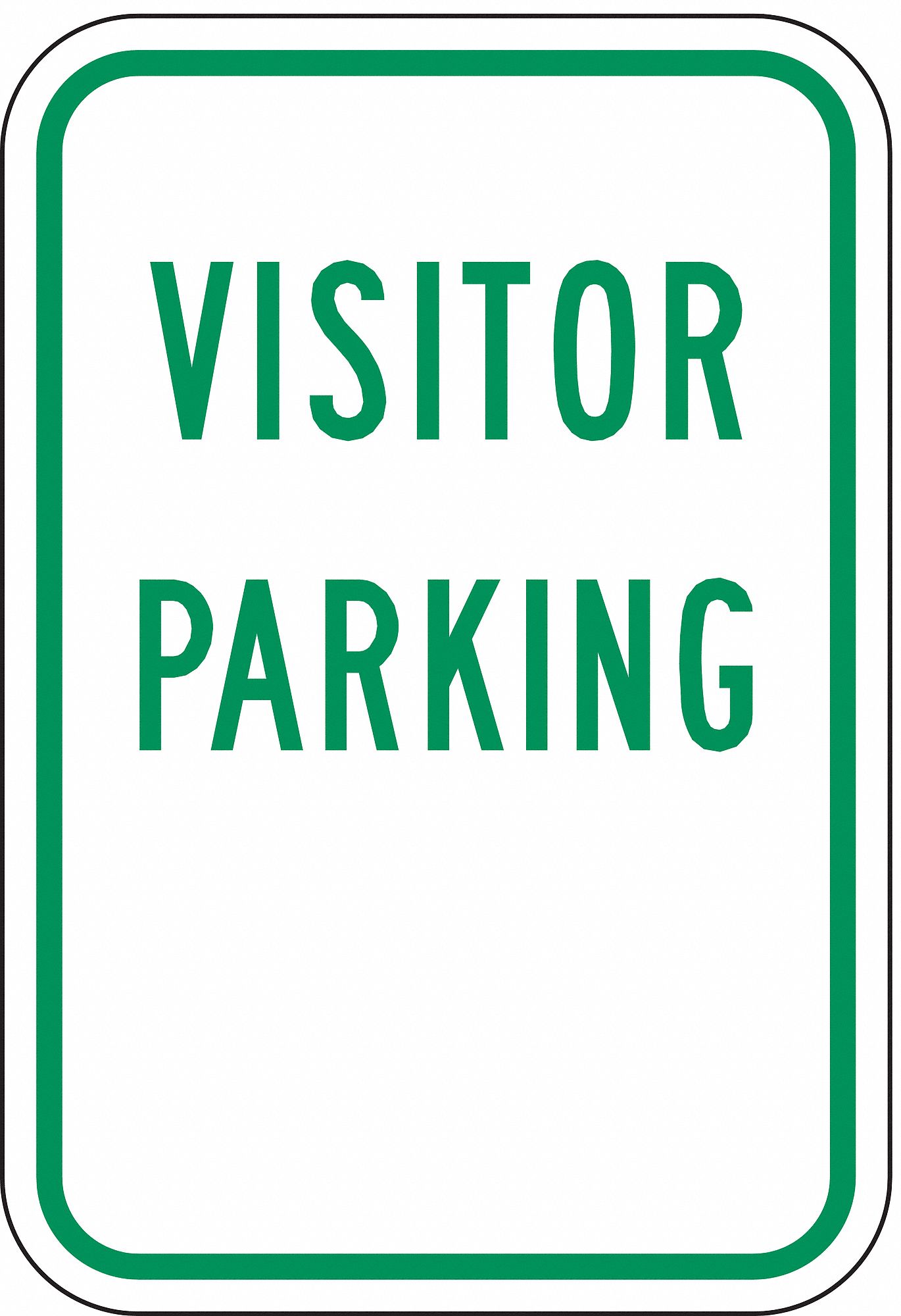 Parking Sign: 18 in x 12 in Nominal Sign Size, Aluminum, 0.063 in, High Intensity Prismatic