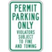 Permit Parking Only Violators Subject To Fine And Towing Signs