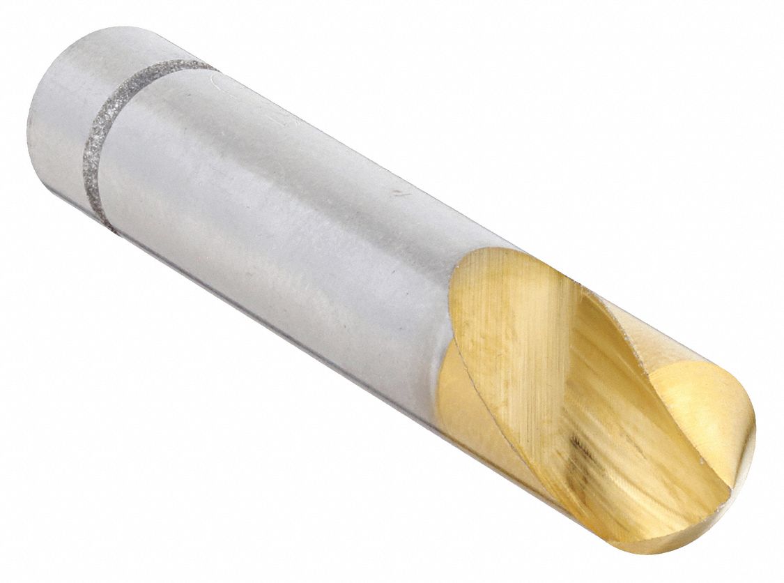 Countersink: 1/2 in Body Dia., 1/4 in Shank Dia., TiN Finish, 2 in Overall Lg, Cobalt