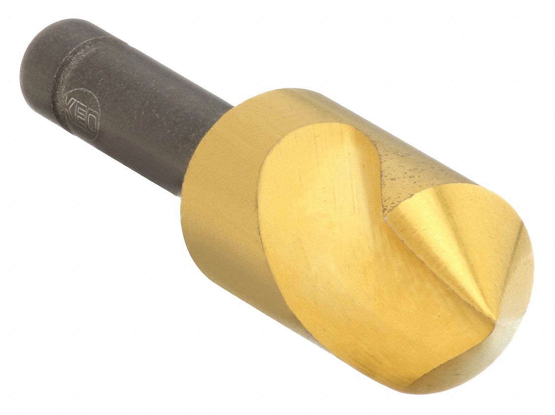 Countersink: 1 1/2 in Body Dia., 3/4 in Shank Dia., TiN Finish, 2 7/8 in Overall Lg, Cobalt