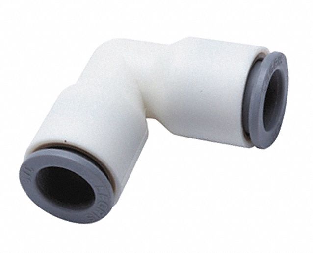 Unequal Union Elbow: Nylon, Push-to-Connect x Push-to-Connect, For 3/8 in x 1/4 in Tube OD, 10 PK