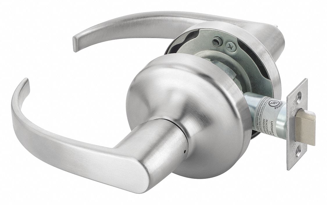 Door Lockset: Passage Lever Locksets, Chrome, ADA Compliant