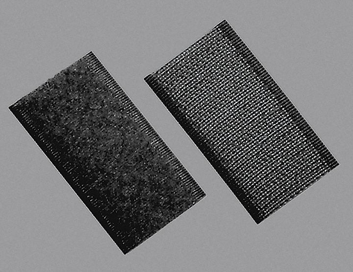 HOOK AND LOOP,1X2 IN,BLACK,PK100