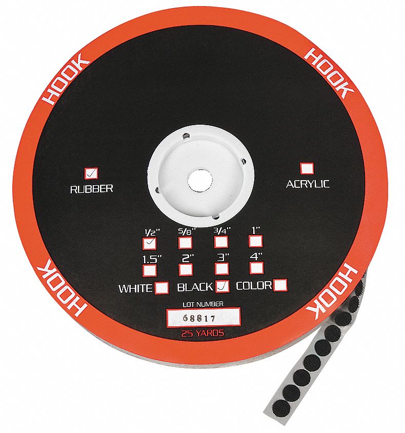 HOOK,ROUND,3/4 DIA,BLACK,PK1030