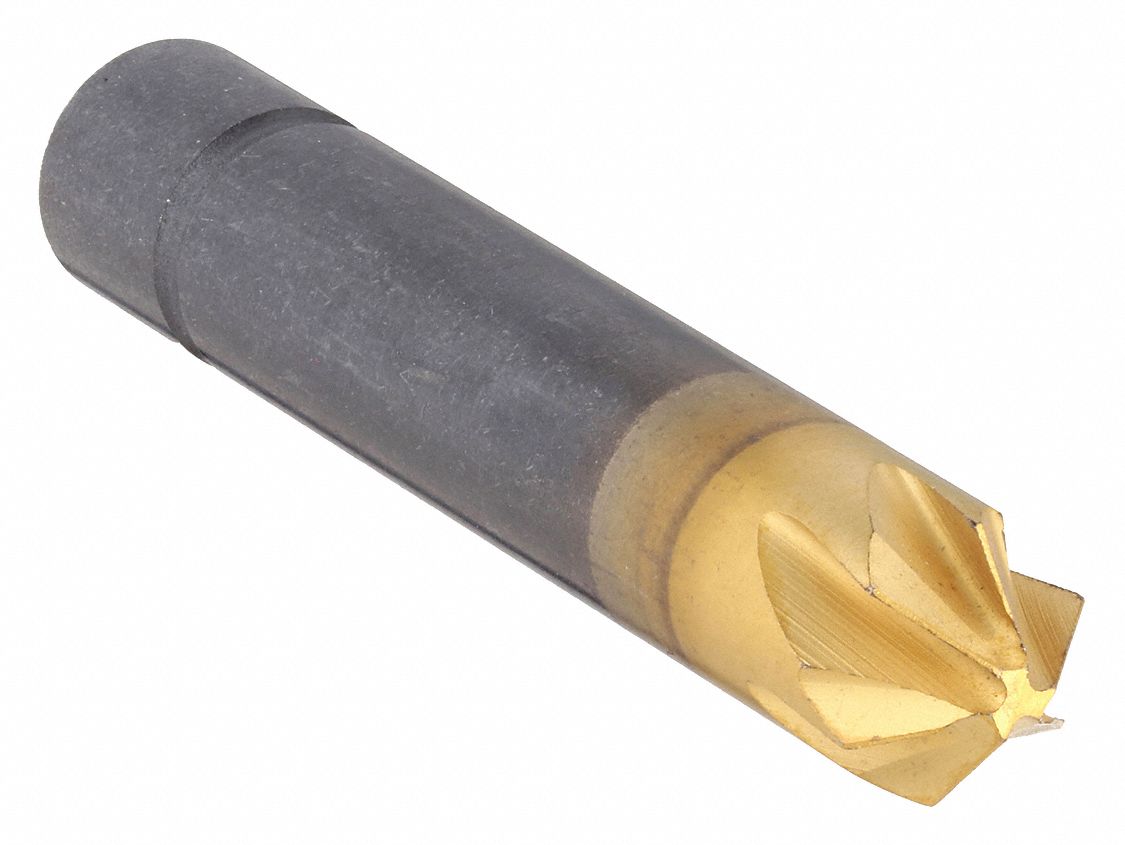 Countersink: 1/2 in Body Dia., 3/8 in Shank Dia., TiN Finish, 2 in Overall Lg, Cobalt
