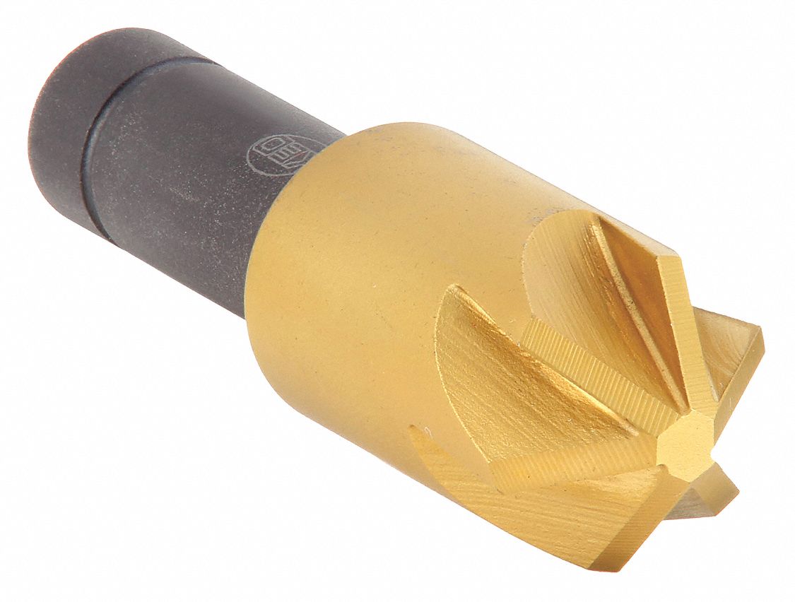 Countersink: 1 1/2 in Body Dia., 3/4 in Shank Dia., TiN Finish, 2 7/8 in Overall Lg, Cobalt