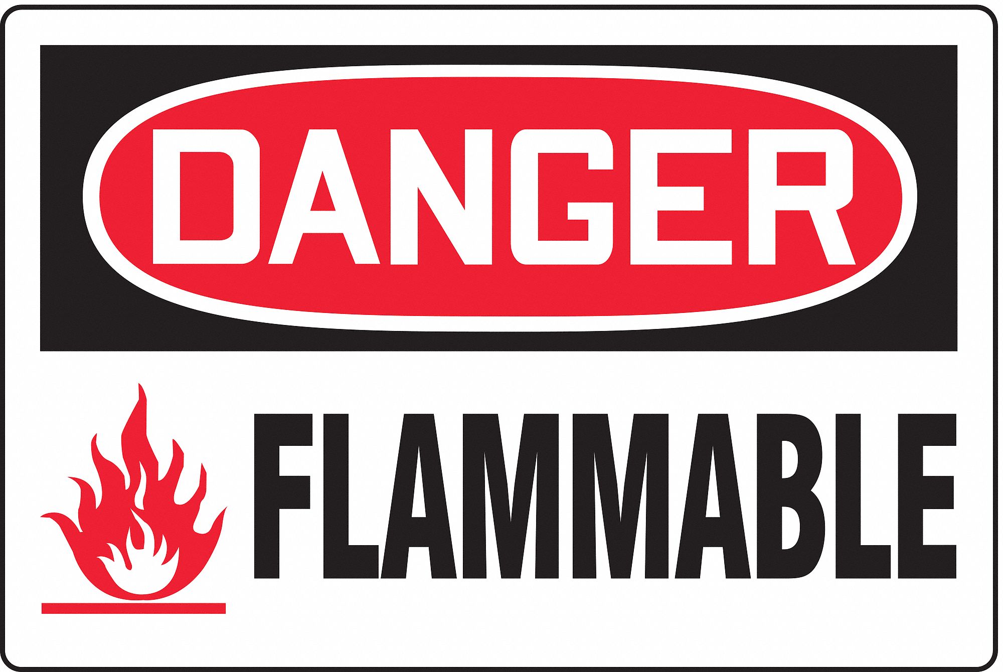 Danger Sign,24 x 36In,R and BK/WHT,FLMB