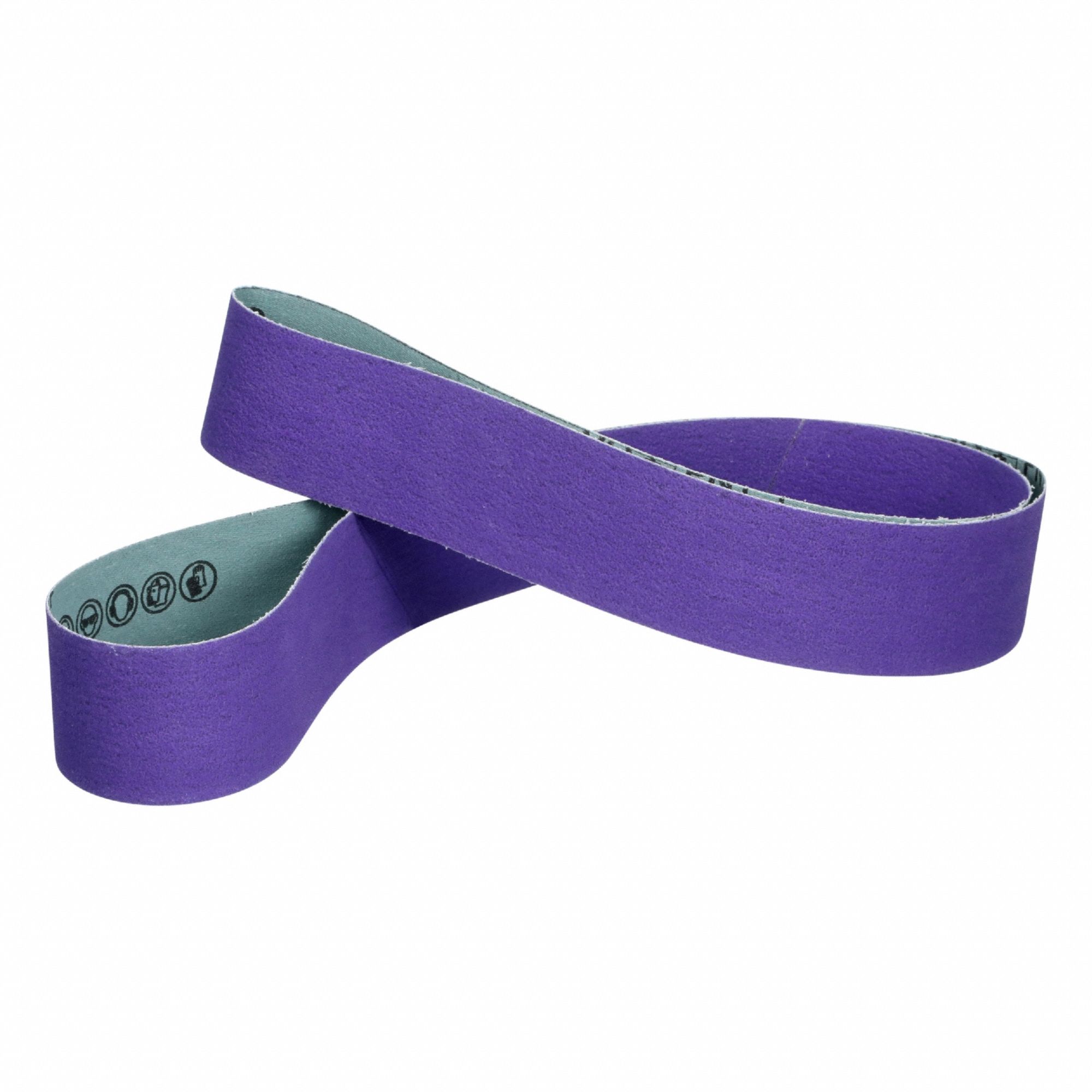 Sanding Belt: 2 in W x 132 in L, Ceramic, 60 Grit, YF Wt Polyester Backing, 50 PK