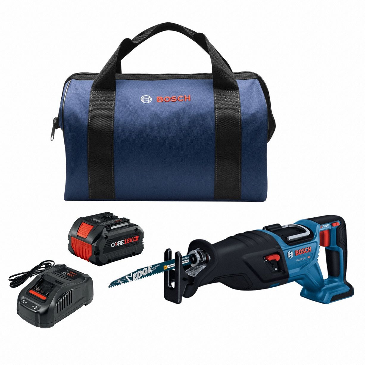 Reciprocating Saw Kit: 1 Battery, 1 Charger, 1 1/8 in Stroke Lg, 2, 900 Max. Strokes per Minute
