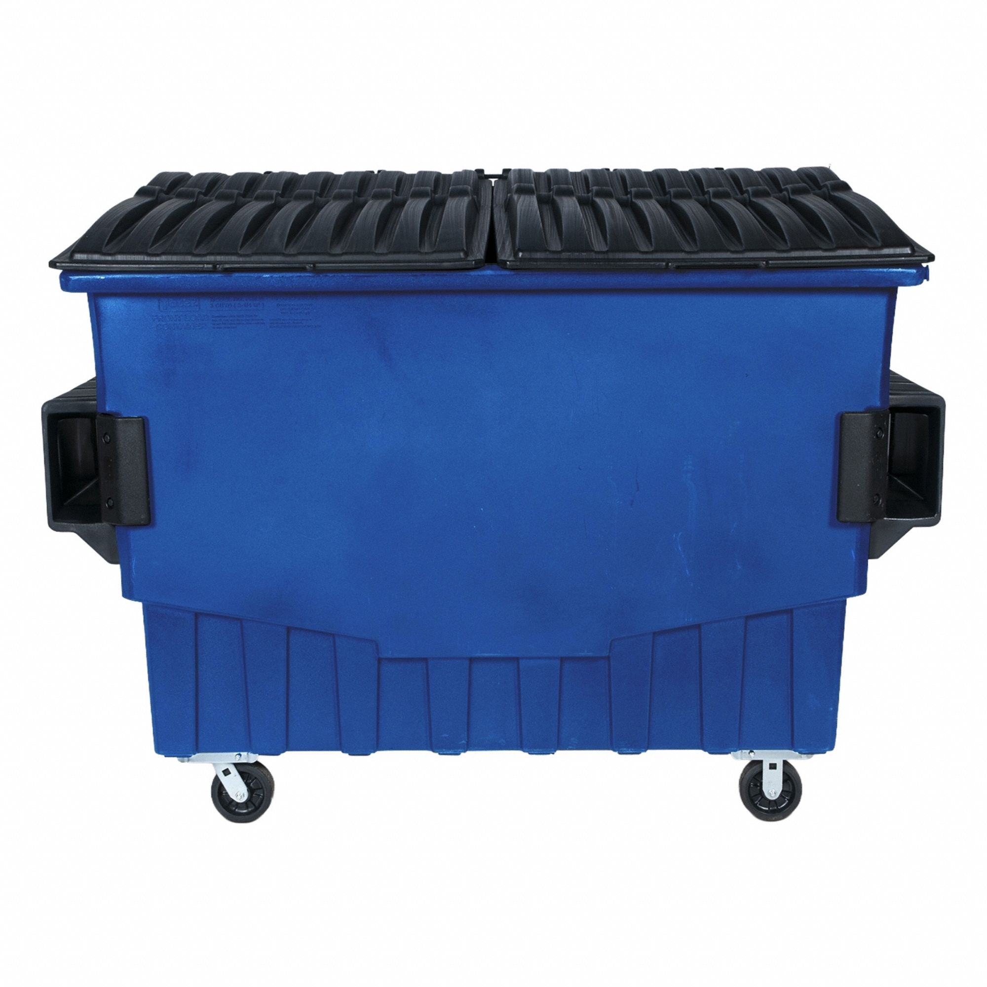 Dumpster: 1, 500 lb Container Capacity, 61 7/8 in Overall Ht, 51 1/8 in Overall Wd, Blue