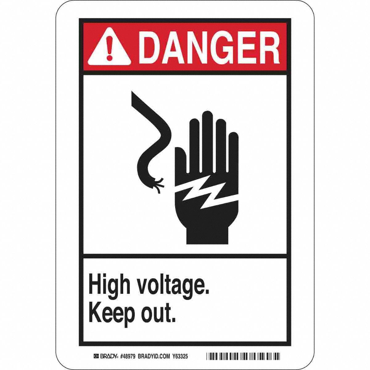 B302 10X7 ANSI BLKRED/WHT HIGH VOLTAGE