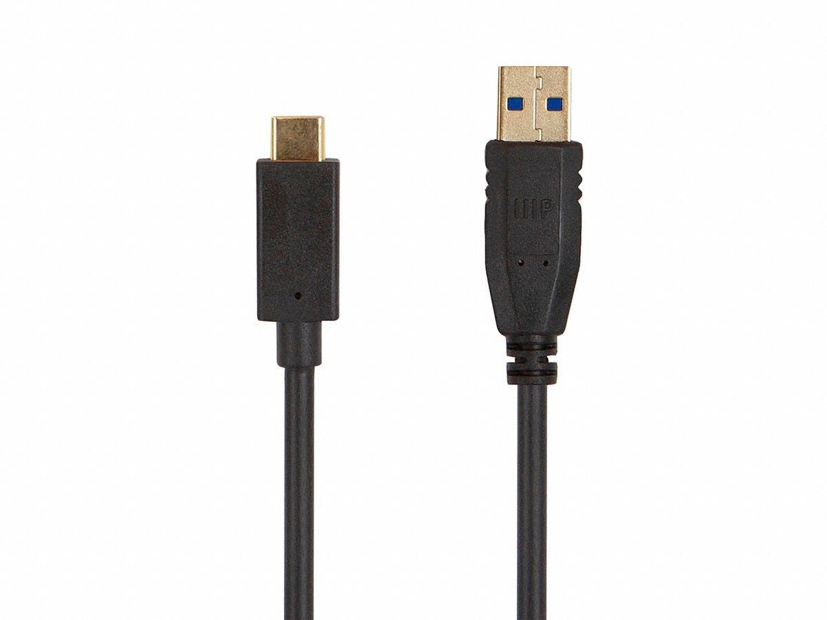 USB Cable: Type C End 1, Type A End 2, Black, 6 ft Lg, 3.0 USB Specification, USB Cable