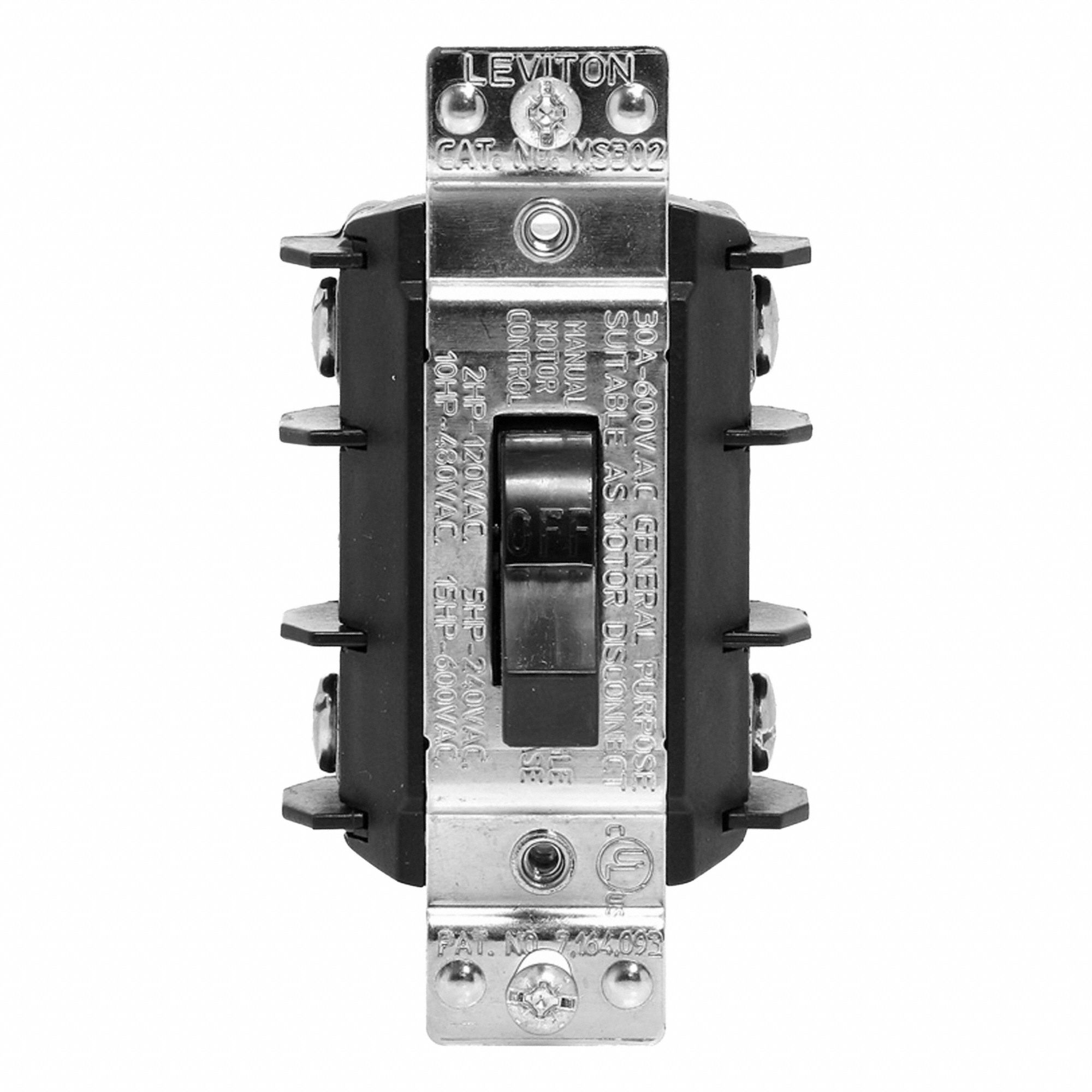 Manual Motor Controller: 2 Poles, 30 A, No Enclosure