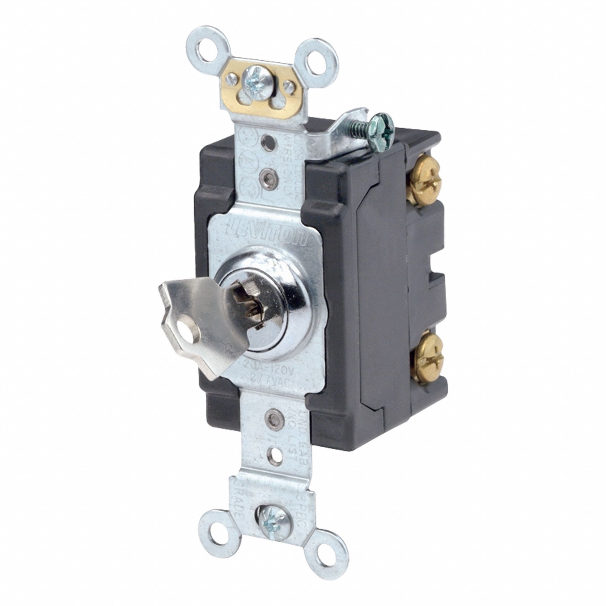 LEVITON, Locking Switch, Single Pole, Wall Switch - 3AY58|1221-2KL ...