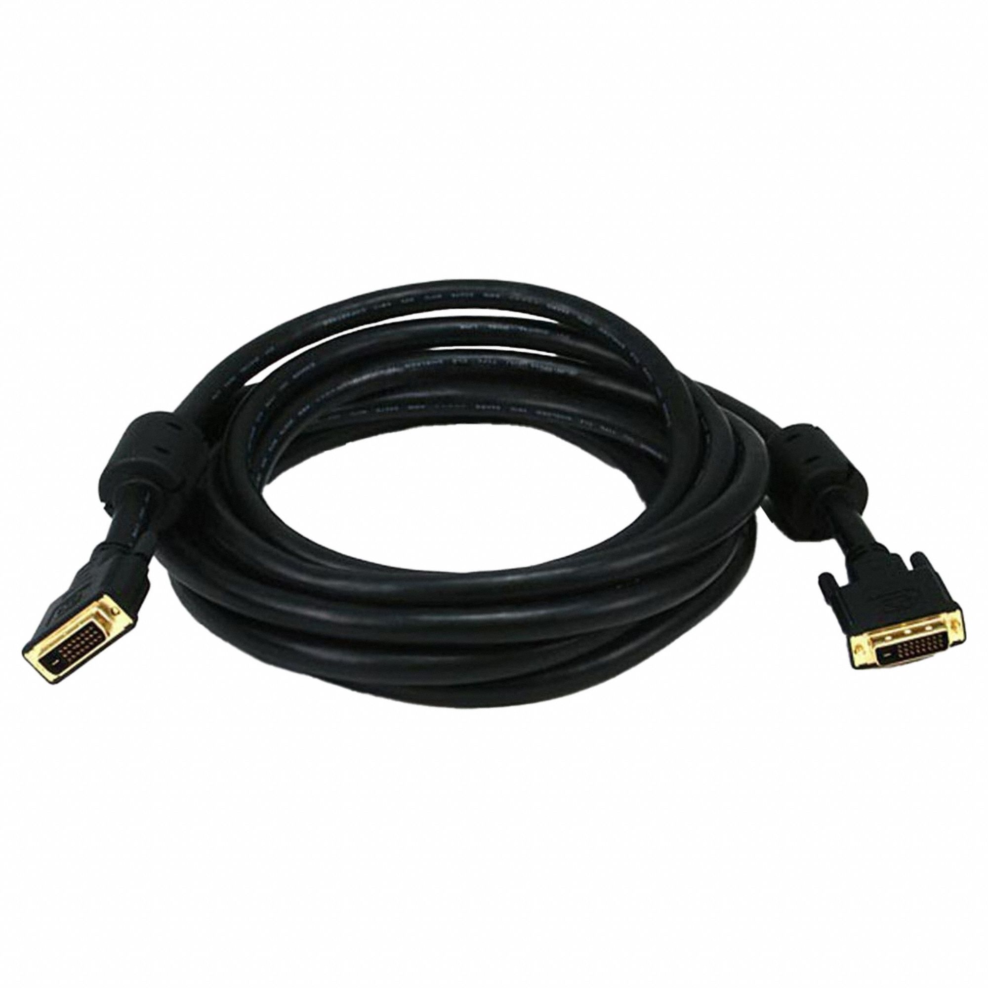 Computer Video Cable: DVI-D Male to DVI-D Male Connection, 15 ft Cable Lg, Shielded, Black