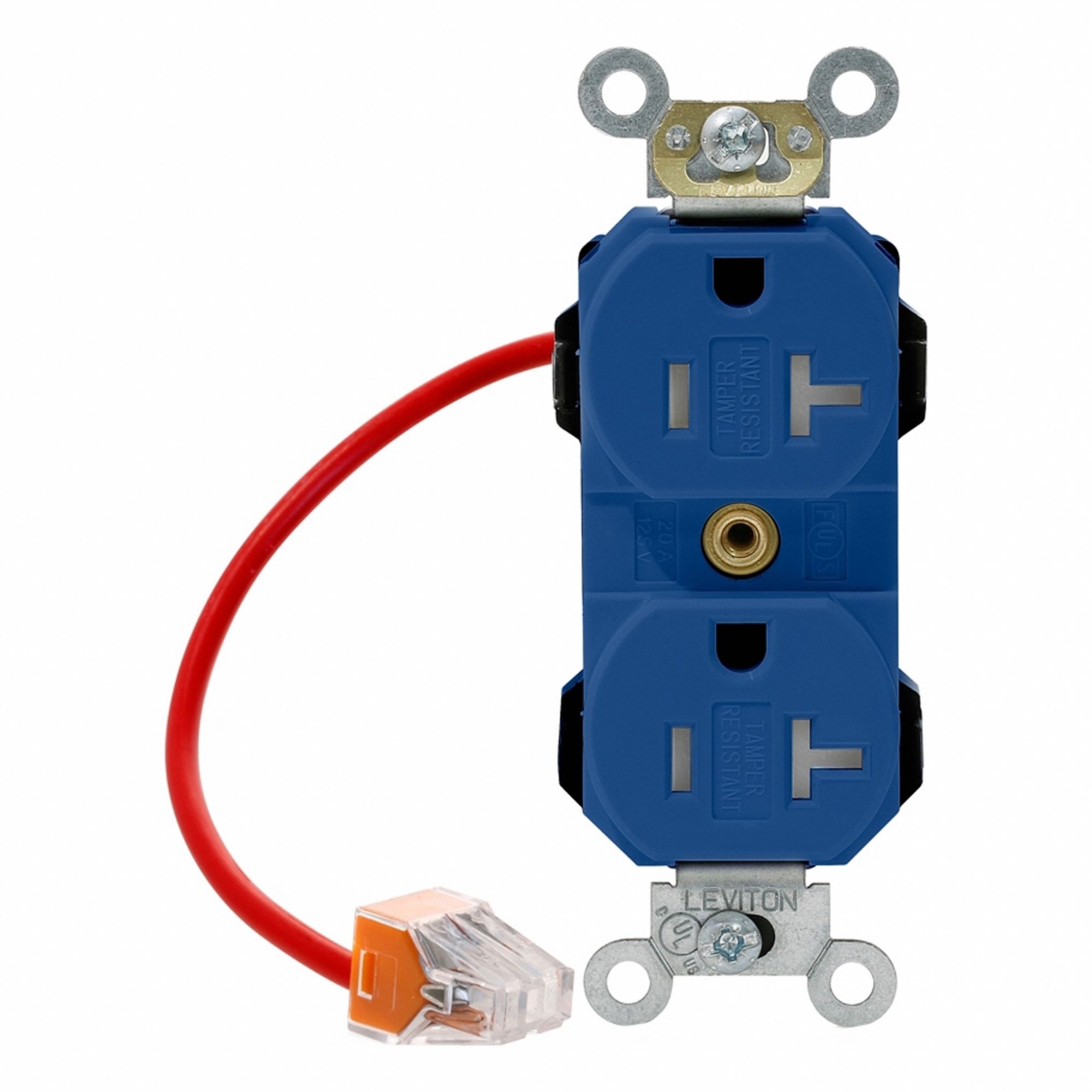 Lev-Lok Rec 20A 125V TR/SC Blue