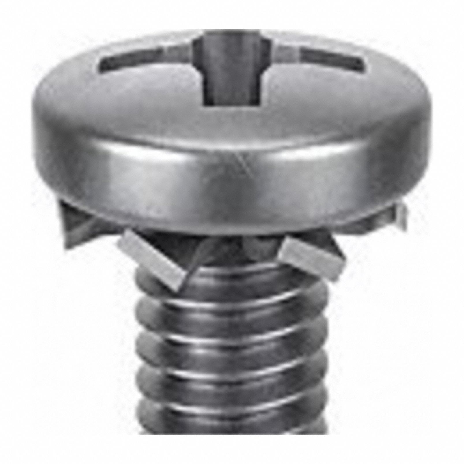 SEMS Screw: External Tooth, M3x0.50 Thread Size, 6 mm Lg, Stainless Steel, Passivated, Pan, 25 PK