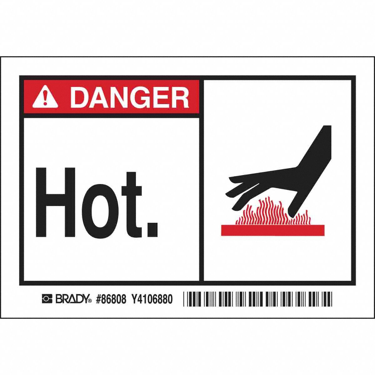 Label: Polyester, Adhesive Sign Mounting, 3 1/2 in x 5 in Nominal Sign Size, 0.01 in Thick, 5 PK