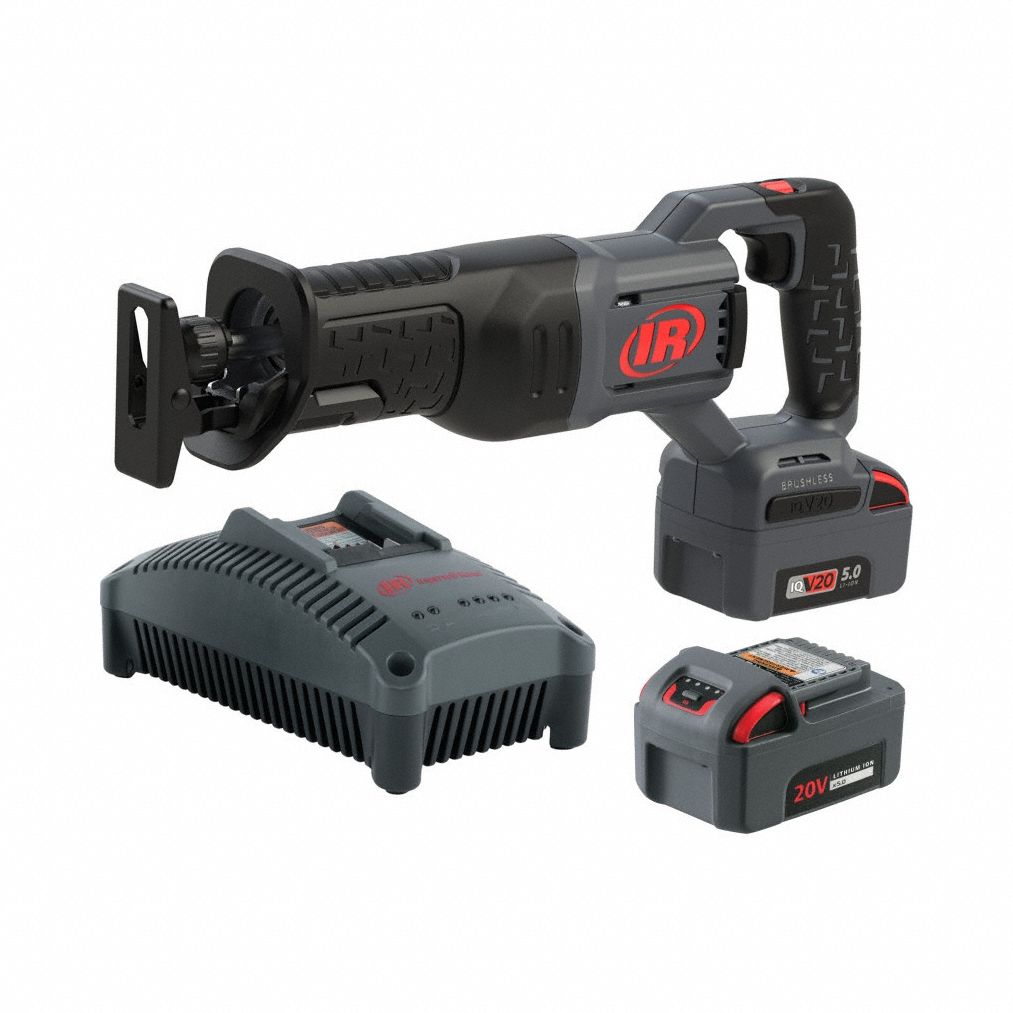 Reciprocating Saw Kit: 2 Batteries, 1 Charger, 1 1/4 in Stroke Lg, Straight, 5 Ah