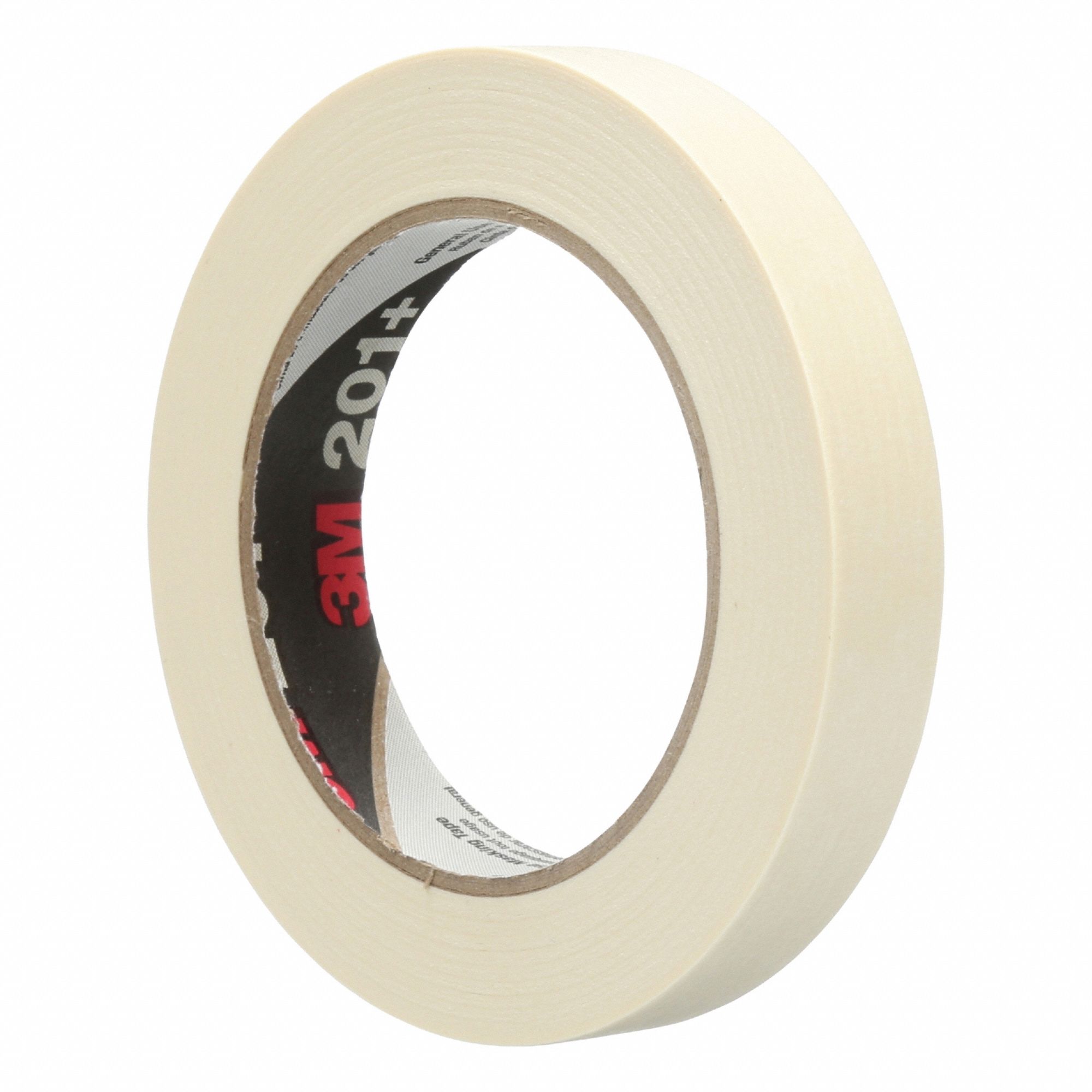 Masking Tape: 201+, Tan, 11/16 in Roll Wd, 60 yd Overall Roll Lg, 4.4 mil Thick, Rubber