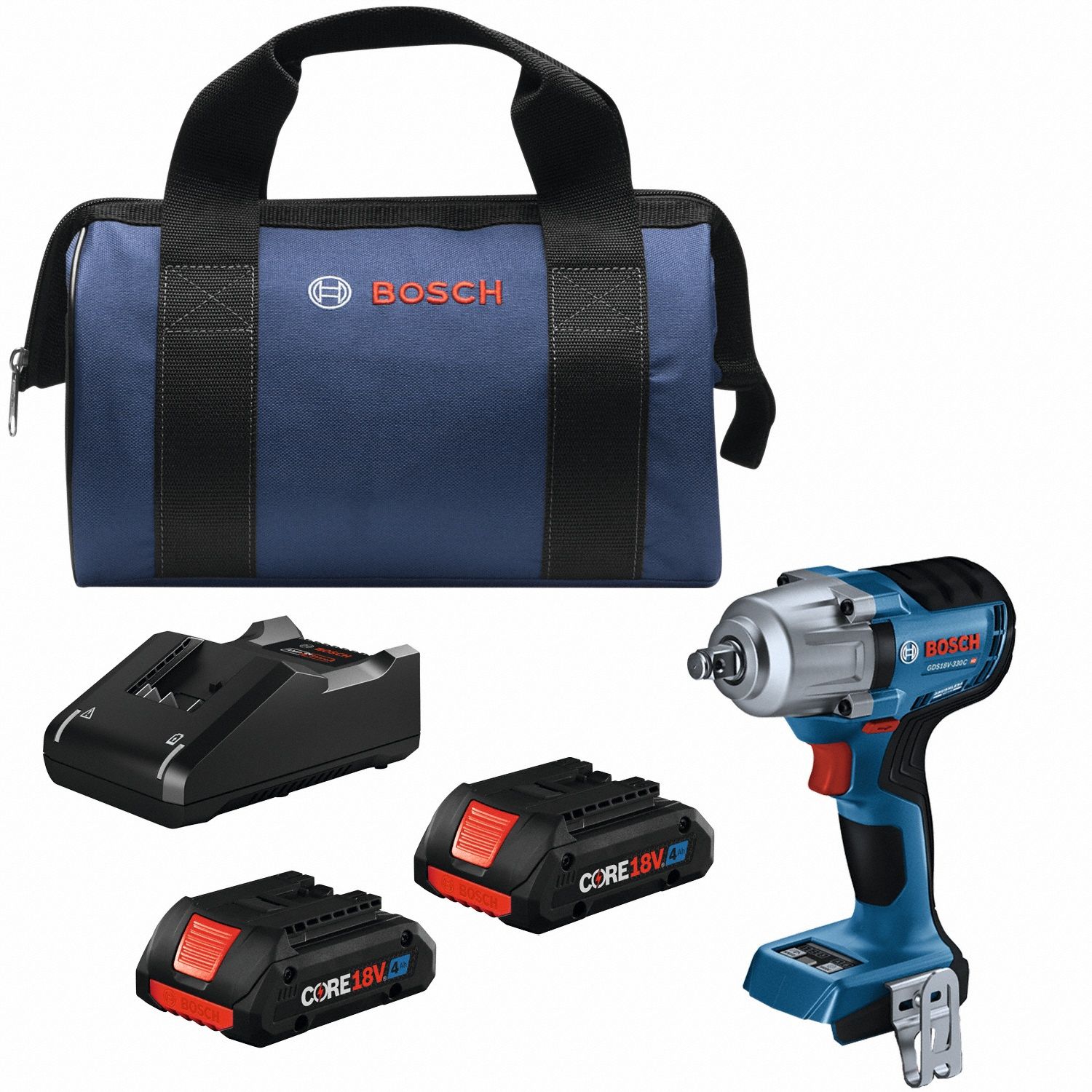 Impact Wrench: 1/2 in Drive Size, 330 ft-lb Fastening Torque, 590 ft-lb Breakaway Torque