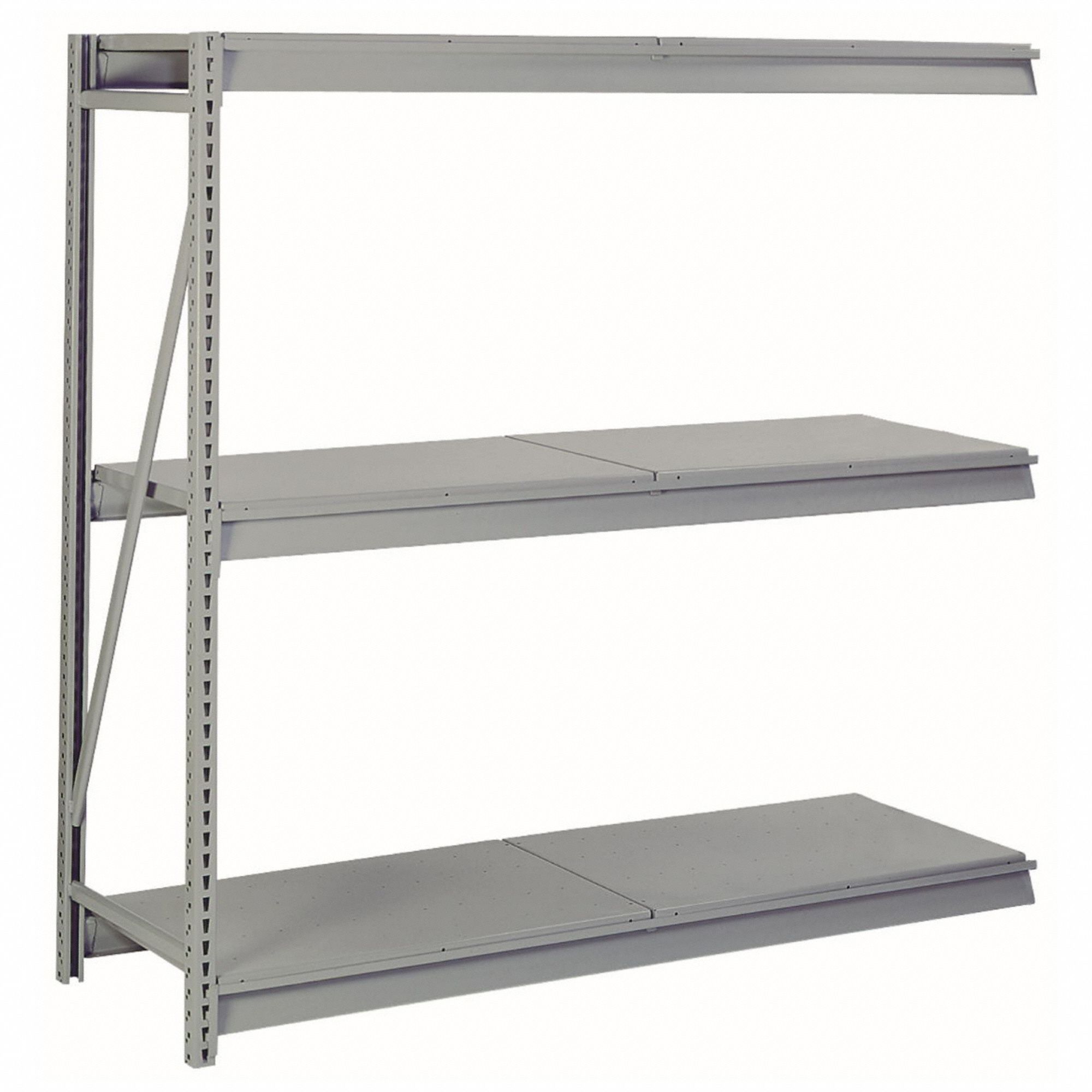 BULK STORAGE RACK, ADD-ON, MEDIUM-DUTY, 96 IN X 36 IN X 84 IN, SOLID STEEL, 3 SHELVES