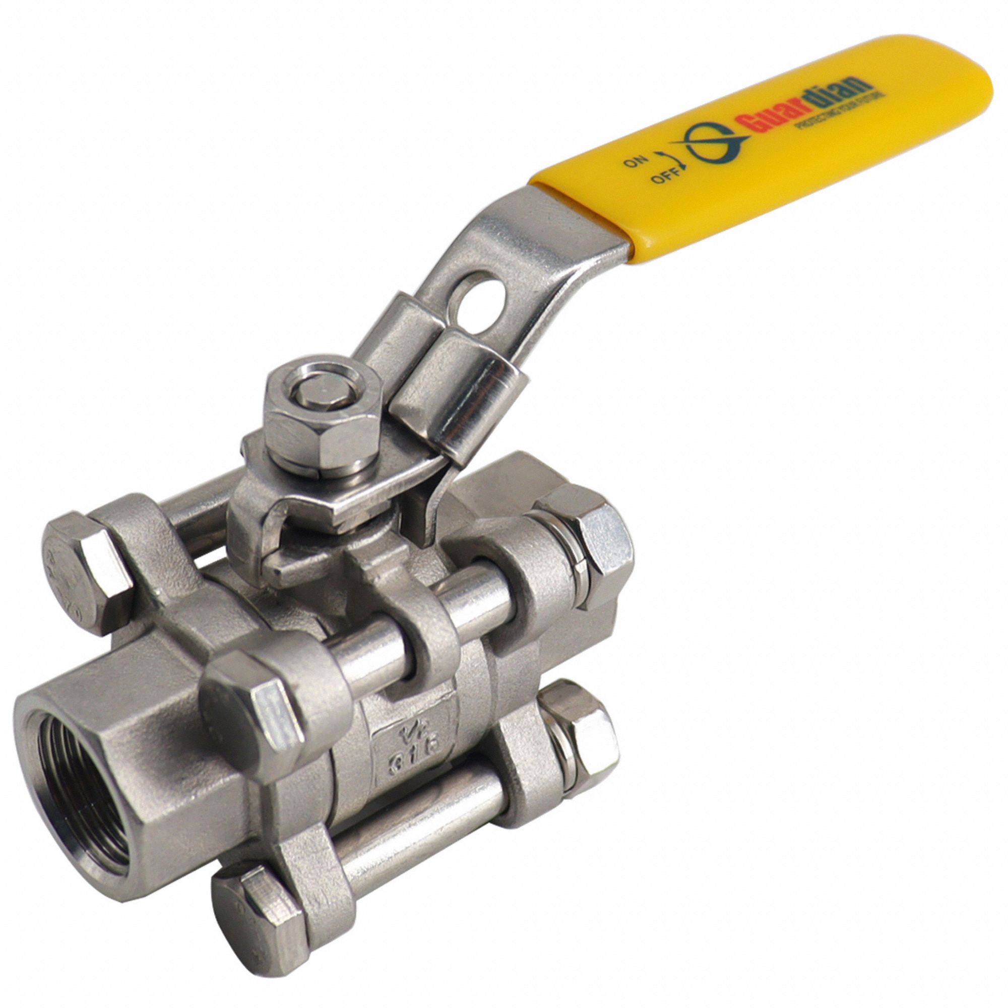 Manual Two-Way Ball Valve: 1 1/2 in, 316 Stainless Steel, Straight Valve Body, RPTFE