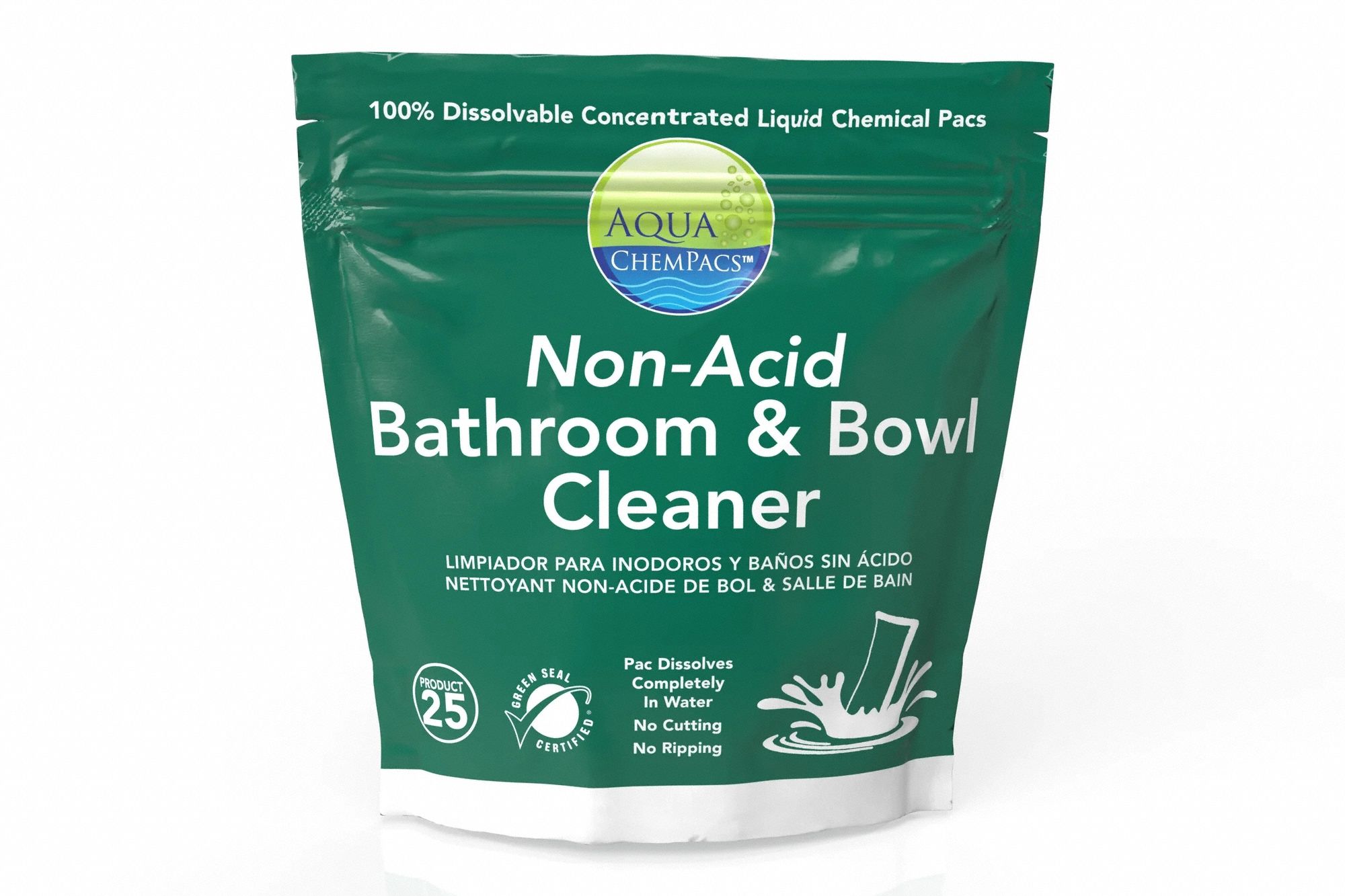 AQUA CHEMPACS Non-Acid Bathroom & Bowl Cleaner - 848FP0|4-0187 - Grainger