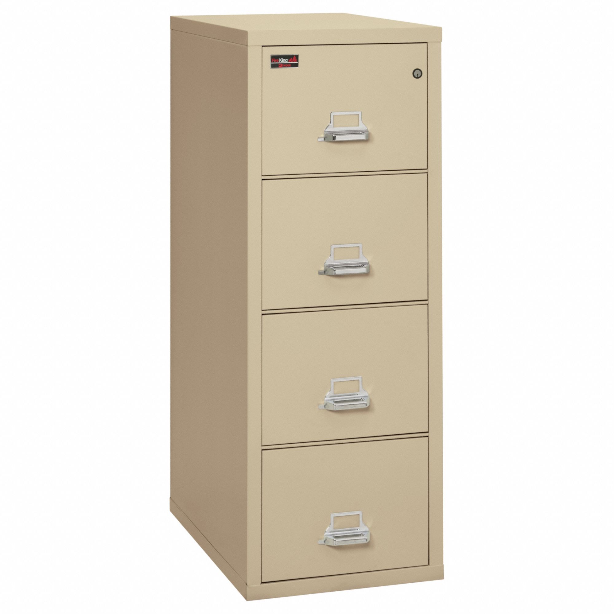 Fire-Resistant Vertical File Cabinet: Parchment, 4 Drawers, 56 1/4 in Overall Ht