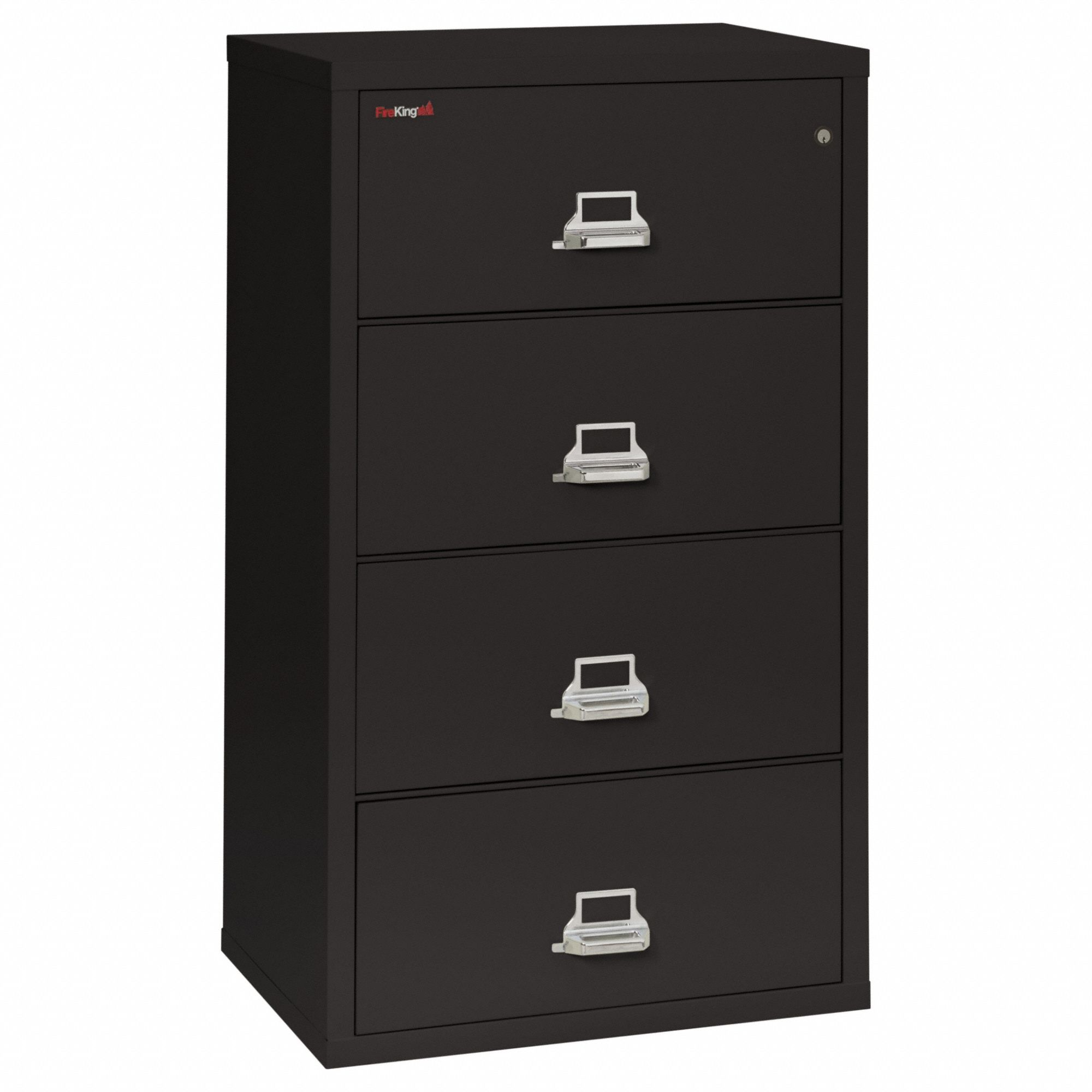 FIREKING, Black, 4 Drawers, Fire-Resistant Lateral File Cabinet ...